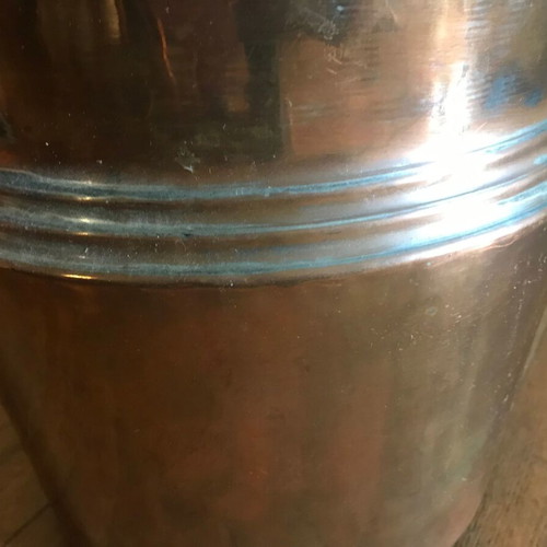 Copper container used with iron handle, vintage retro decoration