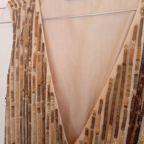 Zara medium dress with sequins used, gold color