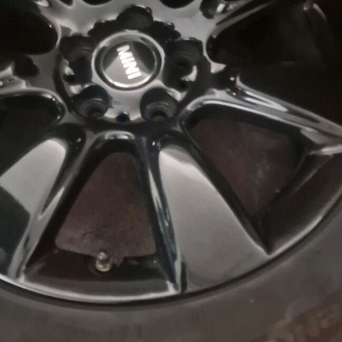 Mini 225 55 17 tires and rims like new, genuine black wheels