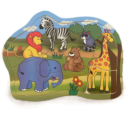 Wooden kids puzzle animals used