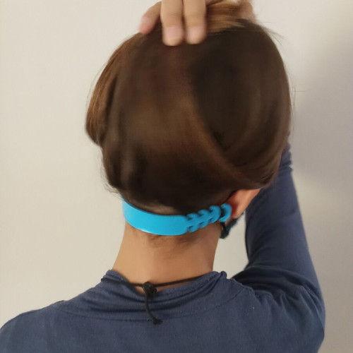 Mask extension new, blue, plastic protective accessory