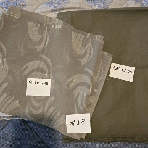 Sewing fabrics like new, 2 remnants in olive combination