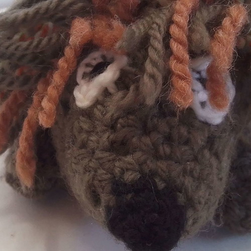 Handmade knitted hedgehog amigurumi used, 22cm