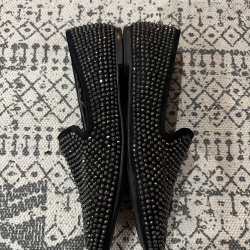 Steve Madden Caviarr Black Rhinestone Loafers, size 37
