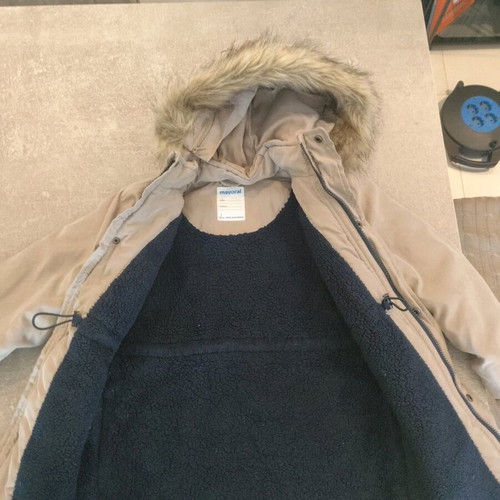 Mayoral kids jacket like new with detachable hood and gift Timberland & Champion boots