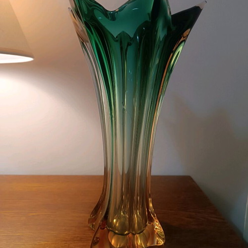 Murano sommerso authentic crystal vase new