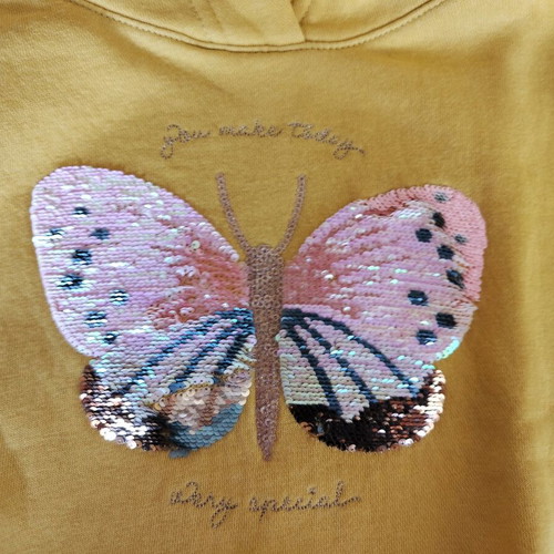 H&M sweatshirt for girl 5-6 years used, yellow, size 110-116 cm