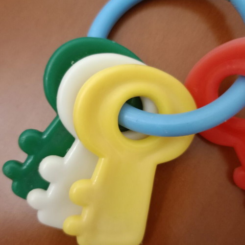 Fisher-Price Vintage Baby Keys used, colorful rattle toy
