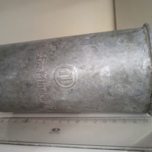 Metal galvanized canister 1lt vintage East Germany DDR used