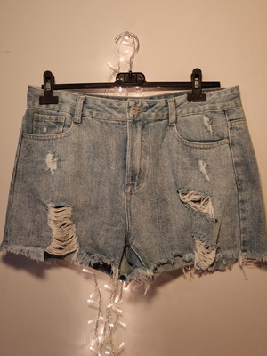 Celestino light blue ripped denim shorts like new, size L