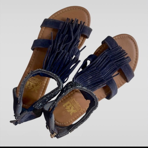 Xti blue suede boho sandals like new, women's size 36-36.5