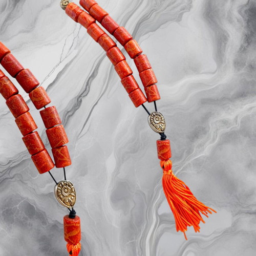 Handmade Komboloi Coral Worry Beads New