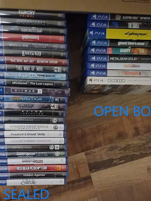 PS4 Games New and Sealed and Open Box