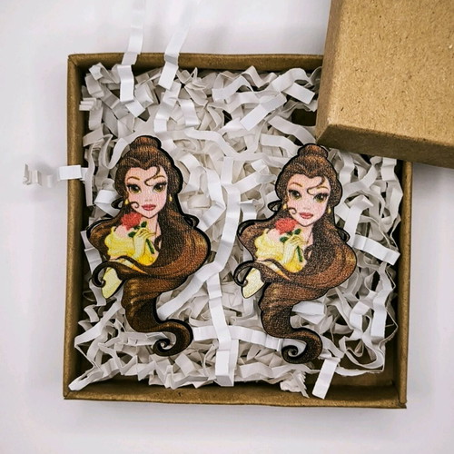 Pentamorfi earrings new, wooden multicolor