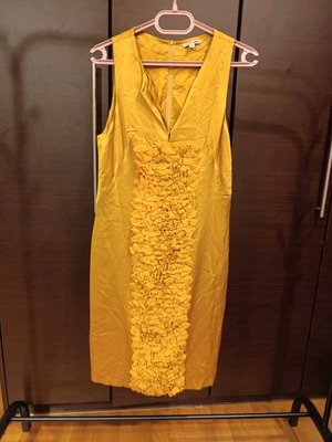 Machka silk dress new, yellow gold, size L