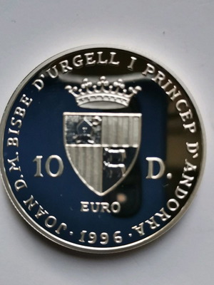 Andorra 10 Euro Coin 1996 new, silver 0.925