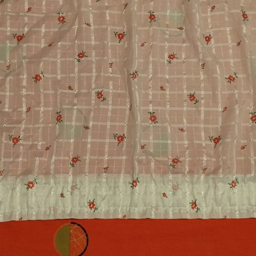 Window curtain with flower pattern, lined