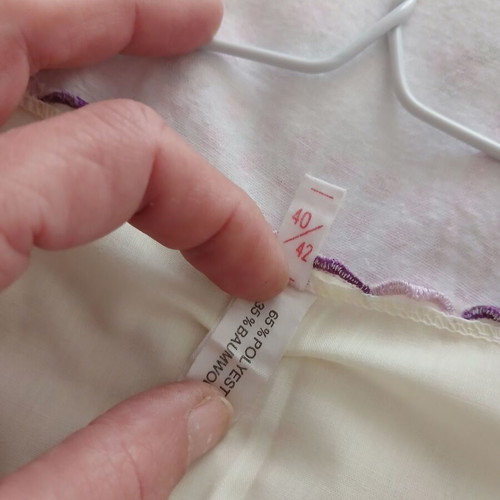 Maxi nightgown yellow with purple embroidered flowers, new, size XL