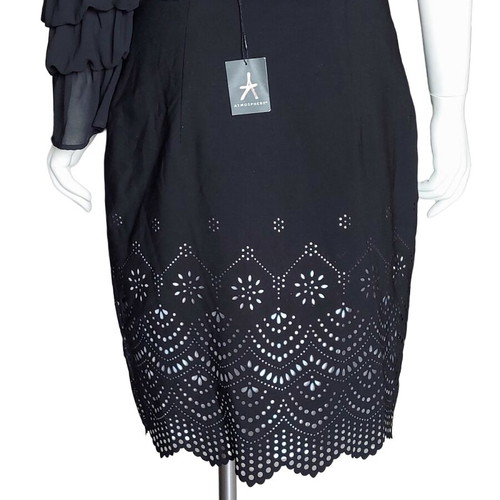 Atmosphere Skirt New With Cut-Out Design L/XL Black With White Lining
