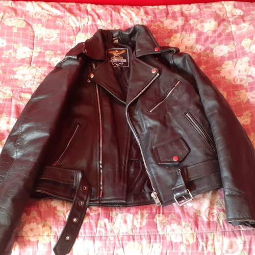 Leather jacket used, size M, black