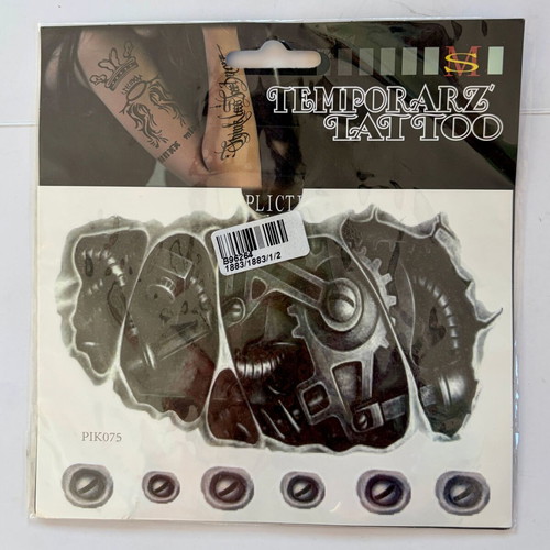 Skull & Machine Temporary Tattoo Set new, 2 pcs