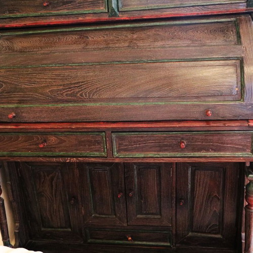Antique handmade roll top desk used, interwar period