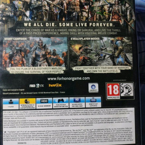 For Honor PS4 like new
