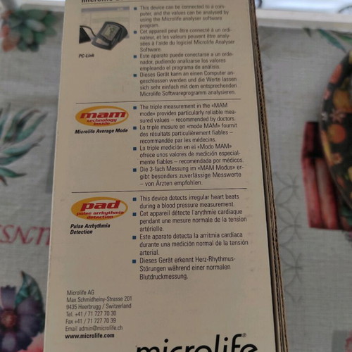 Microlife blood pressure monitor 3AC1-1PC like new with software
