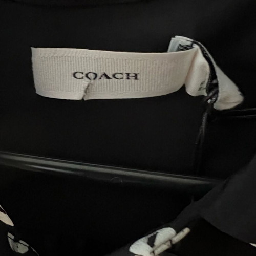 Coach Bow Print Silk Dress new, size S, black and beige