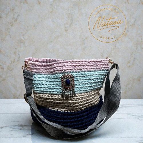 Handmade multicolor dune shoulder bag new