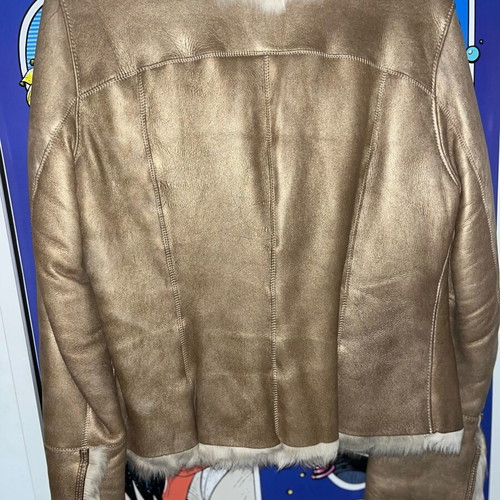 Hugo Boss shearling leather jacket new, beige