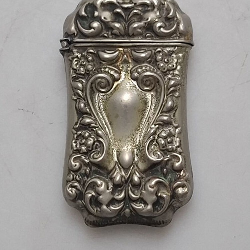 Αντίκα θήκη για σπίρτα Art Nouveau από ασήμι Sterling μεταχειρισμένη