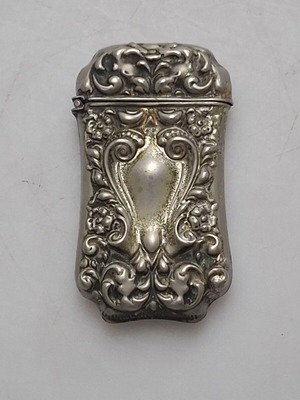 Αντίκα θήκη για σπίρτα Art Nouveau από ασήμι Sterling μεταχειρισμένη