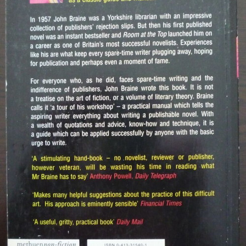 How to Write a Novel by John Braine used, English