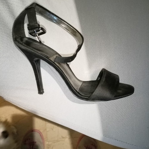 Zara satin evening sandals like new, size 38, black
