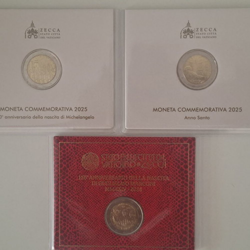 Vatican 4 Coins Card 2024/25 Commemorating Michelangelo