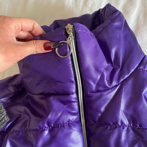 Haan purple cropped puffer jacket like new, size L