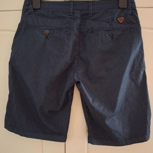 Men's Bermuda shorts used, dark blue striped, size M