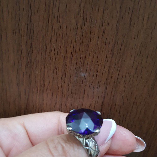 Cavalli ring with large purple Swarovski stone new