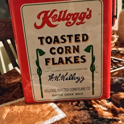 Kellogg's Corn Flakes collectible metal tin used