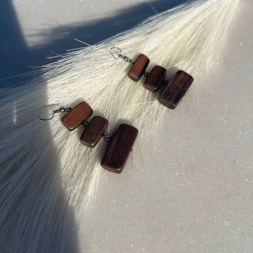 Handmade wooden earrings new