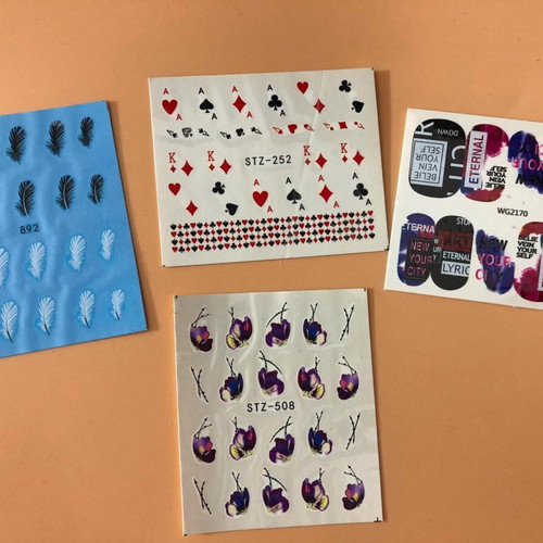 Water Nail Stickers Set of 4 New Full Nail