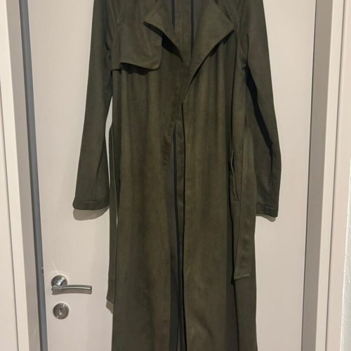 Religion faux suede trench coat very long new green