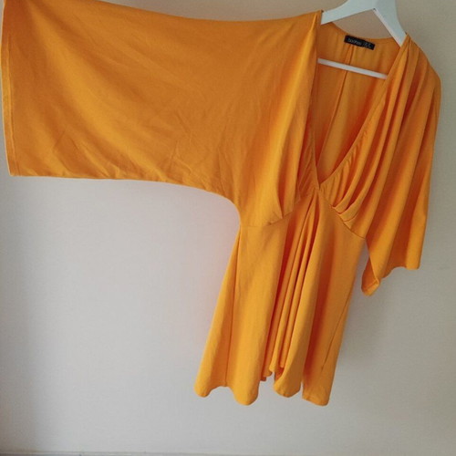 Boohoo yellow short dress size UK 16 like new
