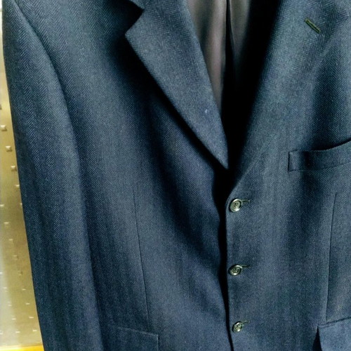 Men's jacket used, 100% virgin wool, blue, size M