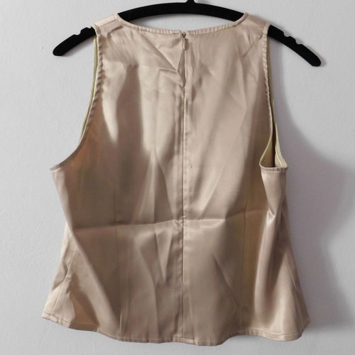 Exis satin sleeveless top used, size Medium, beige
