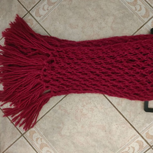 Knitted scarf used color magenta