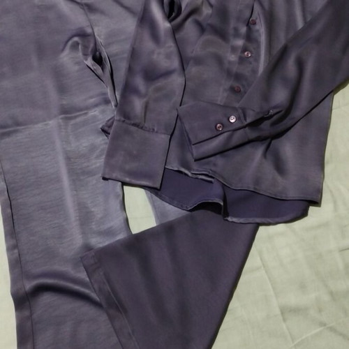 Shirt and pants set used, lilac color, ideal for height up to 1.60m