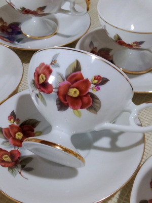 Vintage porcelain cup set 1950–1960 like new