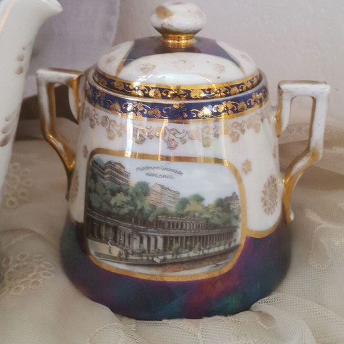 Victoria Carlsbad Austria 1904-1918 porcelain set of 4 parts used